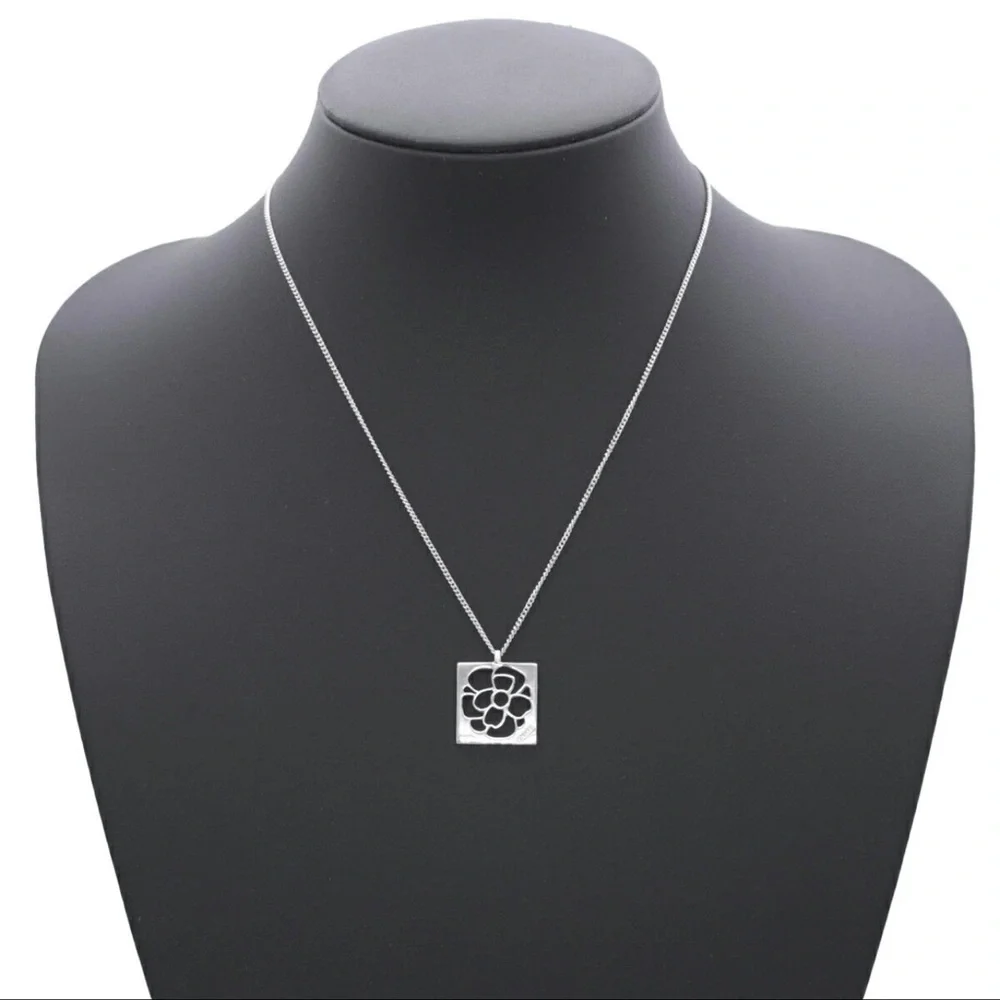 CHANEL Open Camillia 925 Sterling Silver Necklace - Picture 2 of 12